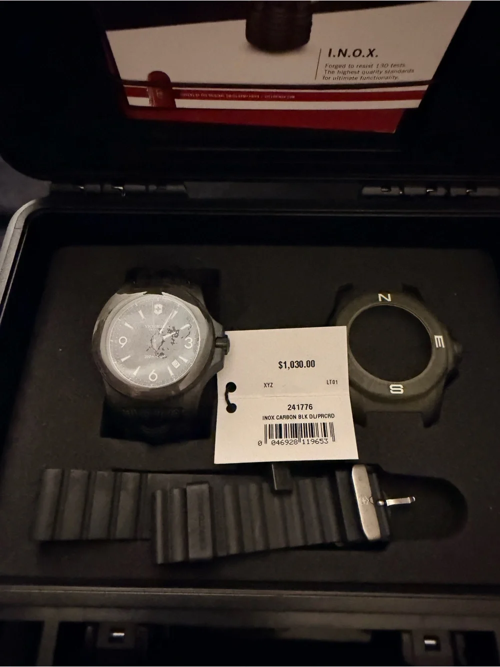 Victorinox I.N.O.X. Paracord Watch — Black with Red Accents